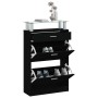 Black plywood shoe cabinet 63x24x104 cm by , Shoe racks and shoe organizers - Ref: Foro24-342564, Price: 109,40 €, Discount: %