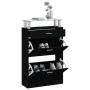 Mueble zapatero madera contrachapada negro 63x24x104 cm de , Zapateros y organizadores de calzado - Ref: Foro24-342564, Preci...
