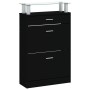 Black plywood shoe cabinet 63x24x104 cm by , Shoe racks and shoe organizers - Ref: Foro24-342564, Price: 109,40 €, Discount: %