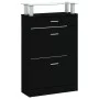 Mueble zapatero madera contrachapada negro 63x24x104 cm de , Zapateros y organizadores de calzado - Ref: Foro24-342564, Preci...