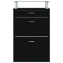 Black plywood shoe cabinet 63x24x104 cm by , Shoe racks and shoe organizers - Ref: Foro24-342564, Price: 109,40 €, Discount: %