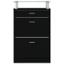 Mueble zapatero madera contrachapada negro 63x24x104 cm de , Zapateros y organizadores de calzado - Ref: Foro24-342564, Preci...