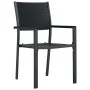 Garden chairs, set of 4, made of black plastic with a rattan-like appearance. by vidaXL, Garden chairs - Ref: Foro24-47890, P...