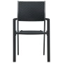 Garden chairs, set of 4, made of black plastic with a rattan-like appearance. by vidaXL, Garden chairs - Ref: Foro24-47890, P...