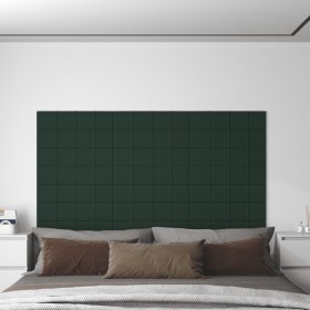 Paneles de pared 12 uds tela verde oscuro 60x15 cm 1,08 m²