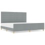 Estructura de cama con cabecera Gris claro 200 x 200 cm tela