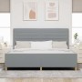 Estructura de cama con cabecera Gris claro 200 x 200 cm tela