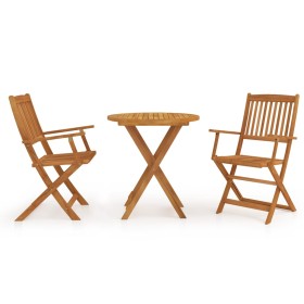 Folding garden dining table 3 pieces solid acacia wood by , Garden sets - Ref: Foro24-3058255, Price: 167,79 €, Discount: %