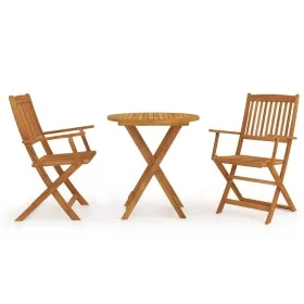 Folding garden dining table 3 pieces solid acacia wood by , Garden sets - Ref: Foro24-3058255, Price: 165,53 €, Discount: %
