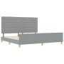 Estructura de cama con cabecera Gris claro 200 x 200 cm tela