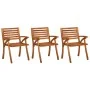 Garden dining chairs with cushions 3 pcs solid acacia wood by , Garden chairs - Ref: Foro24-3060853, Price: 256,35 €, Discoun...