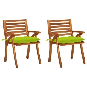 Garten-Esszimmerstühle mit Kissen, 2 Stück, massives Akazienholz von , Gartenstühle - Ref: Foro24-3060858, Preis: 198,15 €, R...