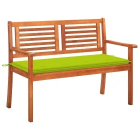 2 seater garden bench solid eucalyptus wood and cushion 120 cm by , garden benches - Ref: Foro24-3060980, Price: 188,63 €, Di...