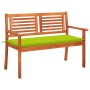 2-Sitzer-Gartenbank aus massivem Eukalyptusholz und Kissen 120 cm von , Gartenbänke - Ref: Foro24-3060980, Preis: 192,15 €, R...