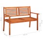 2-Sitzer-Gartenbank aus massivem Eukalyptusholz und Kissen 120 cm von , Gartenbänke - Ref: Foro24-3060980, Preis: 192,15 €, R...