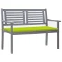 2-seater garden bench in gray eucalyptus wood and 120 cm cushion by , garden benches - Ref: Foro24-3061034, Price: 191,43 €, ...