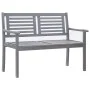 2-seater garden bench in gray eucalyptus wood and 120 cm cushion by , garden benches - Ref: Foro24-3061034, Price: 191,43 €, ...