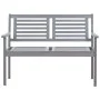 2-seater garden bench in gray eucalyptus wood and 120 cm cushion by , garden benches - Ref: Foro24-3061034, Price: 191,43 €, ...