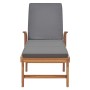 Sun lounger with solid dark gray teak wood cushion by vidaXL, Loungers - Ref: Foro24-48023, Price: 297,58 €, Discount: %