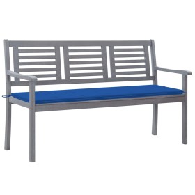 3-Sitzer-Gartenbank aus grauem Eukalyptusholz und 150 cm Kissen von , Gartenbänke - Ref: Foro24-3061060, Preis: 224,68 €, Rab...