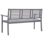 3-Sitzer-Gartenbank aus grauem Eukalyptusholz und 150 cm Kissen von , Gartenbänke - Ref: Foro24-3061060, Preis: 224,68 €, Rab...