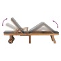 Sun lounger with solid dark gray teak wood cushion by vidaXL, Loungers - Ref: Foro24-48023, Price: 297,58 €, Discount: %