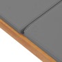 Sun lounger with solid dark gray teak wood cushion by vidaXL, Loungers - Ref: Foro24-48023, Price: 297,58 €, Discount: %