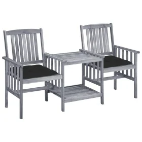 Garden chairs with table and solid acacia wood cushions by , Garden sets - Ref: Foro24-3061324, Price: 162,06 €, Discount: %