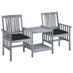 Gartenstühle mit Tisch und Kissen aus massivem Akazienholz von , Gartensets - Ref: Foro24-3061324, Preis: 163,65 €, Rabatt: %