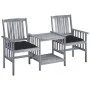 Garden chairs with table and solid acacia wood cushions by , Garden sets - Ref: Foro24-3061324, Price: 162,06 €, Discount: %