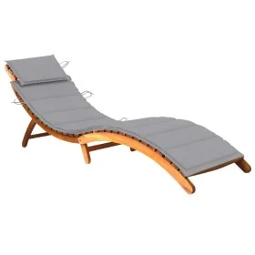 Garden lounger with solid acacia wood cushion by , Loungers - Ref: Foro24-3061573, Price: 177,60 €, Discount: %