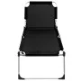 Extra high senior folding aluminum black lounger by vidaXL, Loungers - Ref: Foro24-47913, Price: 149,97 €, Discount: %