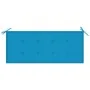 Banco Batavia madera maciza de teca con cojín azul 120 cm de , Bancos de jardín - Ref: Foro24-3062158, Precio: 212,52 €, Desc...