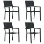 Garden chairs 4 units HDPE wood-like black appearance by vidaXL, Garden chairs - Ref: Foro24-47886, Price: 227,01 €, Discount: %
