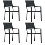 Gartenstühle 4 Stück HDPE Holzoptik schwarz von vidaXL, Gartenstühle - Ref: Foro24-47886, Preis: 227,01 €, Rabatt: %