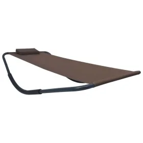 Tumbona de acero marrón 200x90 cm de vidaXL, Camas para exteriores - Ref: Foro24-48084, Precio: 73,85 €, Descuento: %