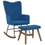 Blauer Schaukelstuhl aus Samt mit Fußstütze von , Schaukelstühle - Ref: Foro24-327764, Preis: 148,02 €, Rabatt: %