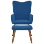 Blauer Schaukelstuhl aus Samt mit Fußstütze von , Schaukelstühle - Ref: Foro24-327764, Preis: 148,02 €, Rabatt: %