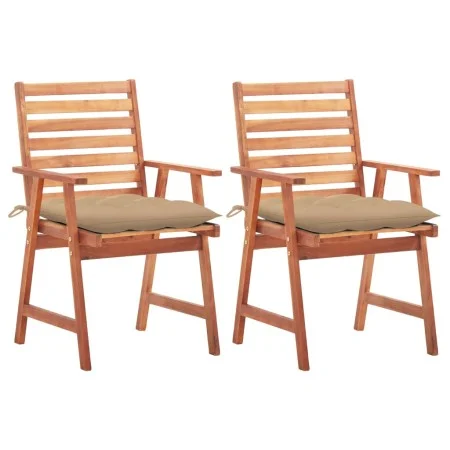 Garden dining chairs 2 pcs solid acacia wood and cushions by , Garden chairs - Ref: Foro24-3064338, Price: 159,59 €, Discount: %