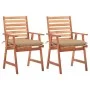 Garden dining chairs 2 pcs solid acacia wood and cushions by , Garden chairs - Ref: Foro24-3064338, Price: 159,59 €, Discount: %