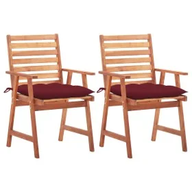 Garden dining chairs 2 pcs solid acacia wood and cushions by , Garden chairs - Ref: Foro24-3064344, Price: 159,59 €, Discount: %