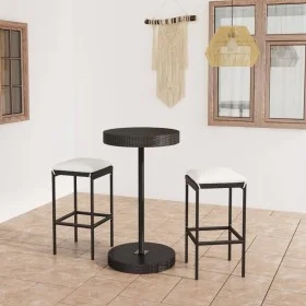 3-piece garden bar furniture set and black synthetic rattan cushions by , Garden sets - Ref: Foro24-3064759, Price: 158,90 €,...