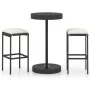 3-teiliges Garten-Barmöbel-Set und schwarze synthetische Rattankissen von , Gartensets - Ref: Foro24-3064759, Preis: 157,22 €...