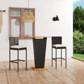 3-teiliges Garten-Barmöbel-Set und schwarze PE-Rattan-Kissen von , Gartensets - Ref: Foro24-3064856, Preis: 289,58 €, Rabatt: %