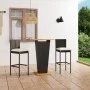 3-piece garden bar furniture set and black PE rattan cushions by , Garden sets - Ref: Foro24-3064856, Price: 289,58 €, Discou...