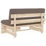 Central sofa made of pallets for impregnated pine wood garden by , Modular outdoor sofas - Ref: Foro24-3066537, Price: 116,39...