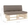 Central sofa made of pallets for impregnated pine wood garden by , Modular outdoor sofas - Ref: Foro24-3066537, Price: 116,39...