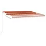 Manuell einziehbare Markise mit orangefarbener und brauner LED 400x350 cm von , Markisen - Ref: Foro24-3068985, Preis: 392,23...