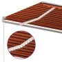 Manuell einziehbare Markise mit orangefarbener und brauner LED 400x350 cm von , Markisen - Ref: Foro24-3068985, Preis: 392,23...