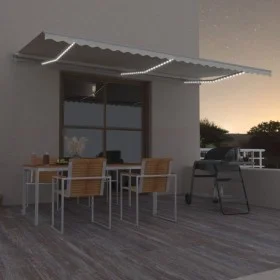 Automatic awning with LED wind sensor cream 600x300 cm by , Awnings - Ref: Foro24-3068972, Price: 778,86 €, Discount: %